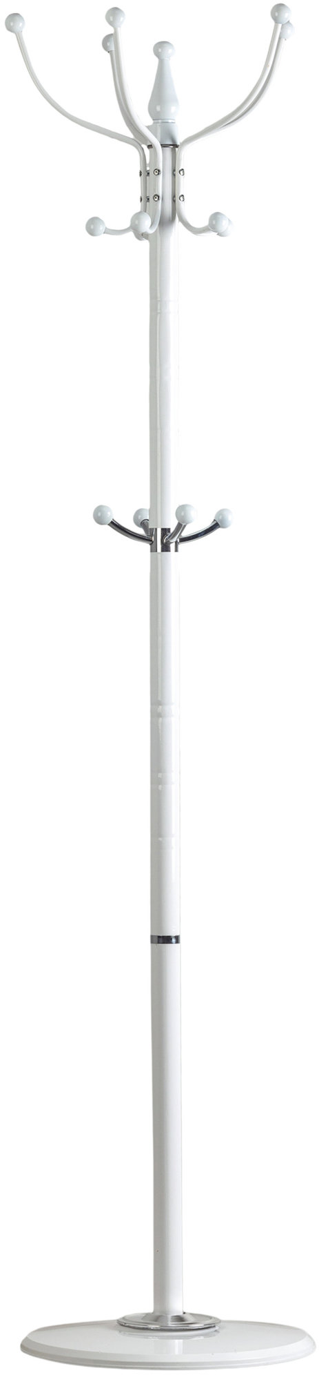 ModernHome GH-8010 Stojací věšák s podstavcem na oblečení, kov, bílý