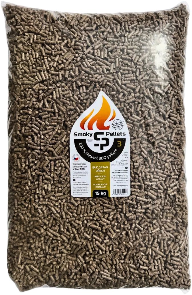 SmokyPellets Dřevěné pelety na gril BUK/JASAN/OŘECH 15 kg