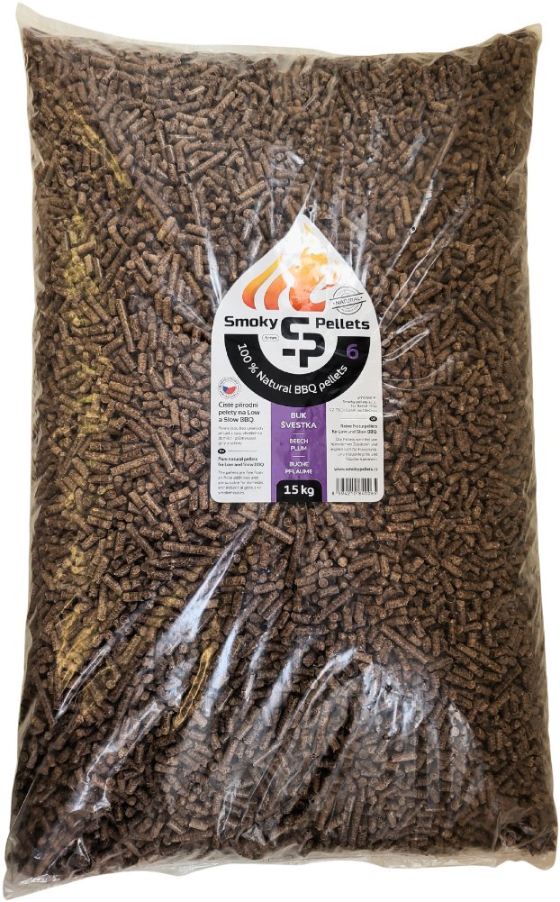 SmokyPellets Dřevěné pelety na gril BUK/ŠVESTKA 15 kg