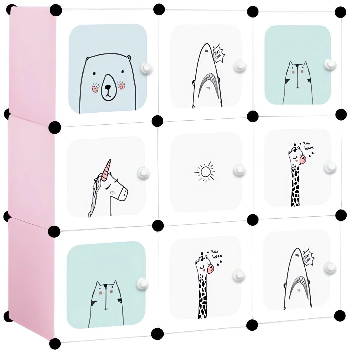 Dětská modulární skříň ModernHome s motivem zvířátek