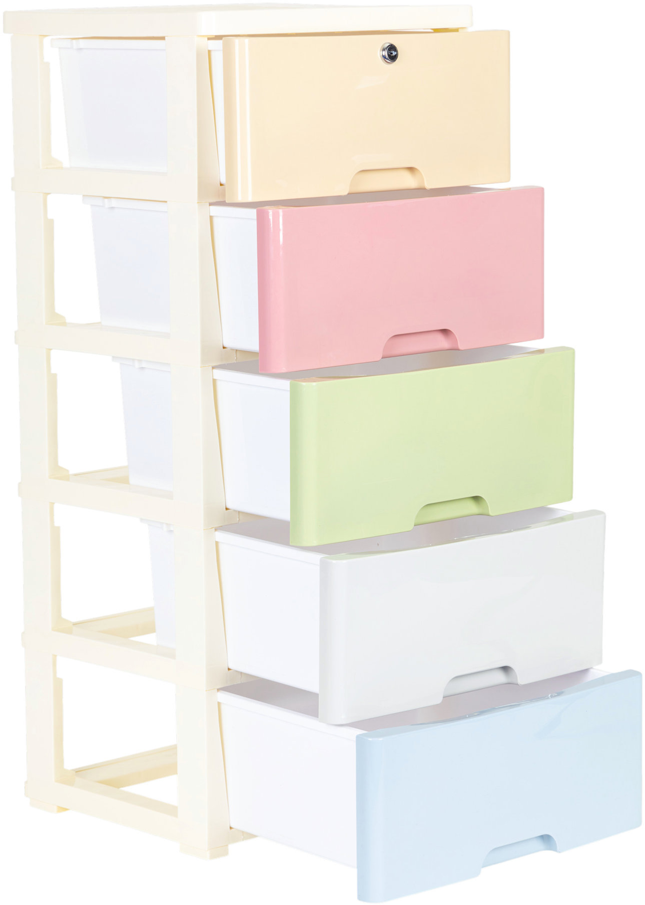 Regál s 5 výsuvnými zásuvkami na kolečkách ModernHome PJJCBS0022-05A