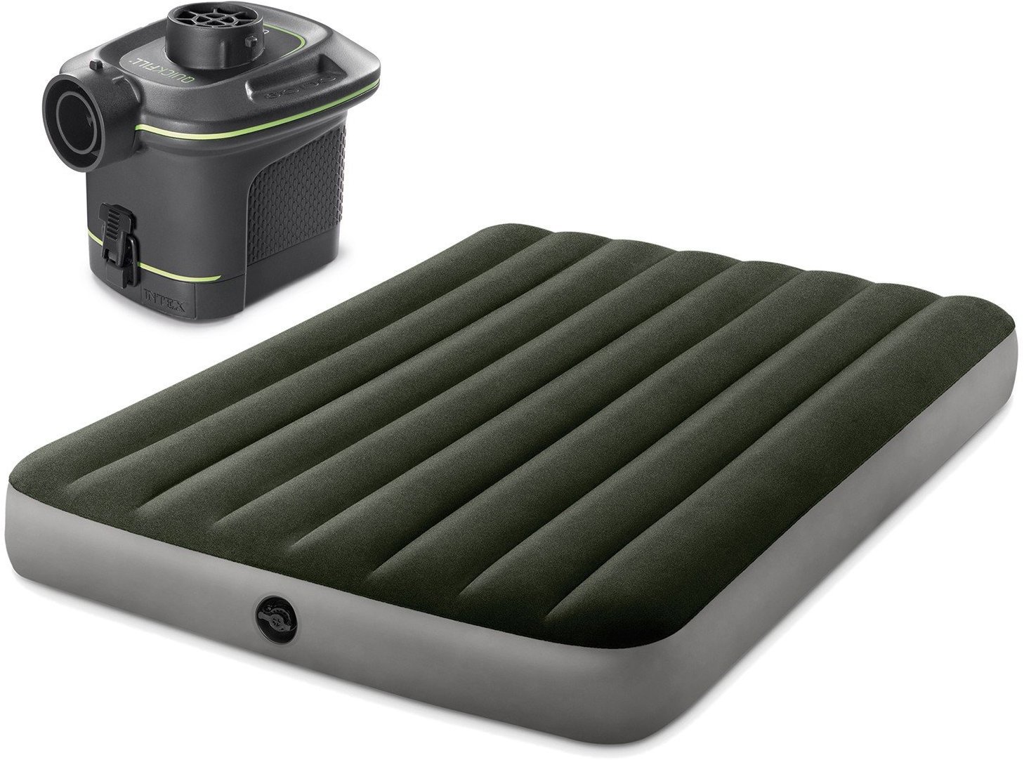 Intex 64779 Nafukovací matrace s elektrickou pumpou 203 × 152 × 25 cm, zelená