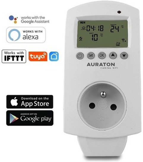 Auraton Carina WiFi, termostat do zásuvky