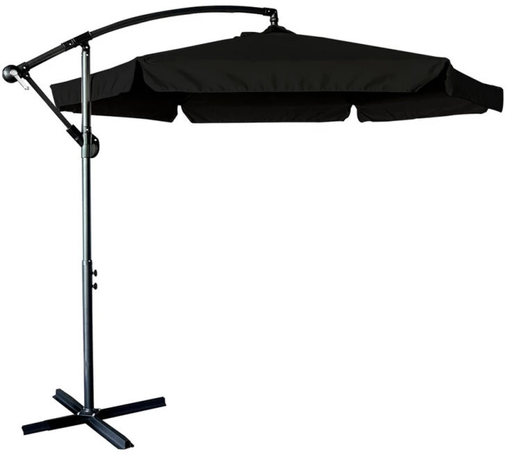 KIK KX3313 Slunečník s boční nohou 290 cm, černý
