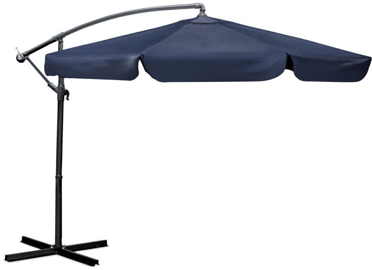 Plonos PL-880 Zahradní slunečník skládací 6segmentový, 350 cm, s pouzdrem, modrý