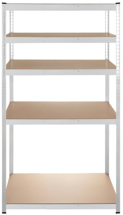 Bigstren 27509 Kovový skladovací regál, 5 polic, 180 × 100 × 60 cm, stříbrný