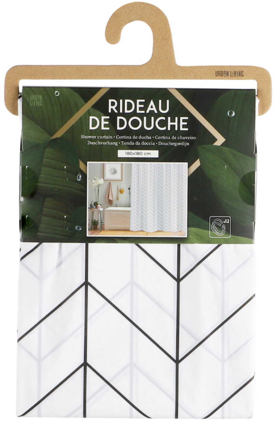 DOCHTMANN Sprchový závěs PVC 180 × 180 cm, motiv geometrický