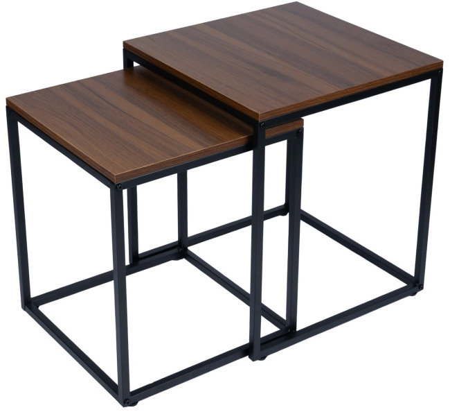 Bauerkraft G-820 čtvercový konferenční stolek v ořechovém provedení