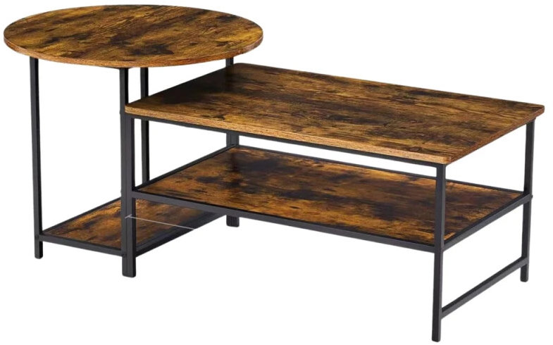 LEAN Toys 26622 Sada konferenčních stolků 2v1, rustikální dřevo, 123 × 60 × 51 cm