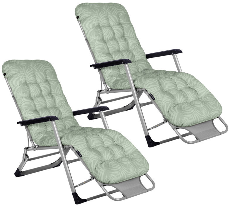 Sofotel 286403 Zahradní skládací lehátko s polštářkem ChillWell, sada 2 ks, světle zelené