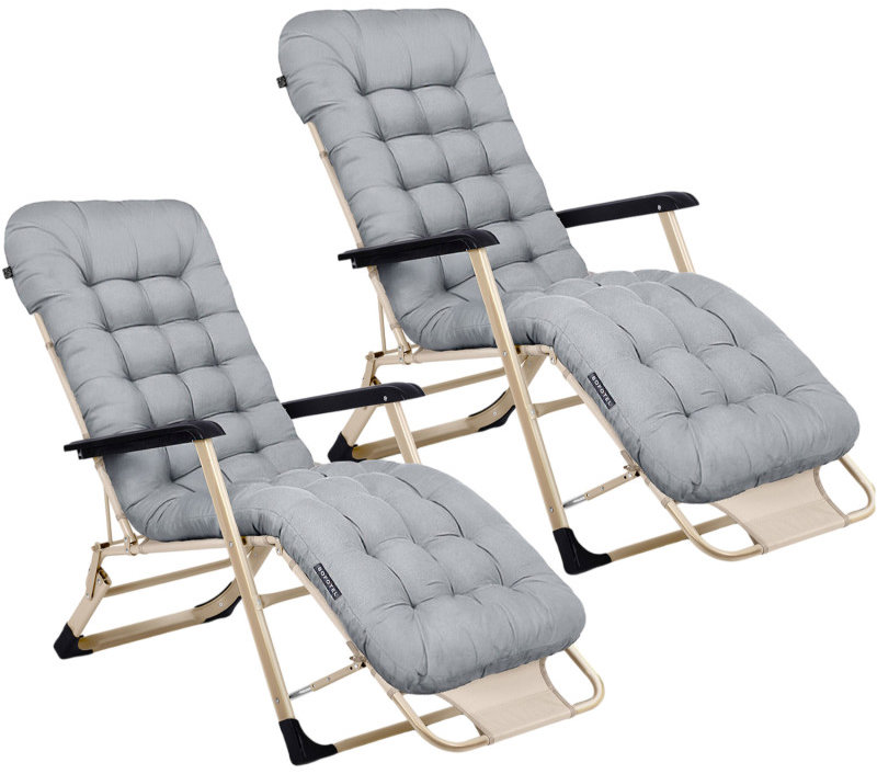 Sofotel 286402 Zahradní skládací lehátko s polštářkem ChillWell, sada 2 ks, světle šedé
