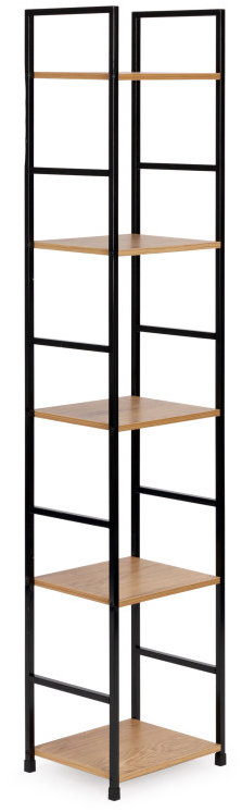 Regál ModernHome CWJ3024144L - dřevěný regál s kovovým rámem a 5 policemi