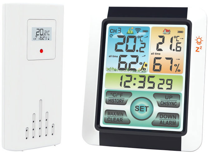 Bauerkraft G-784 Bezdrátová meteostanice, vlhkoměr, hodiny, alarm
