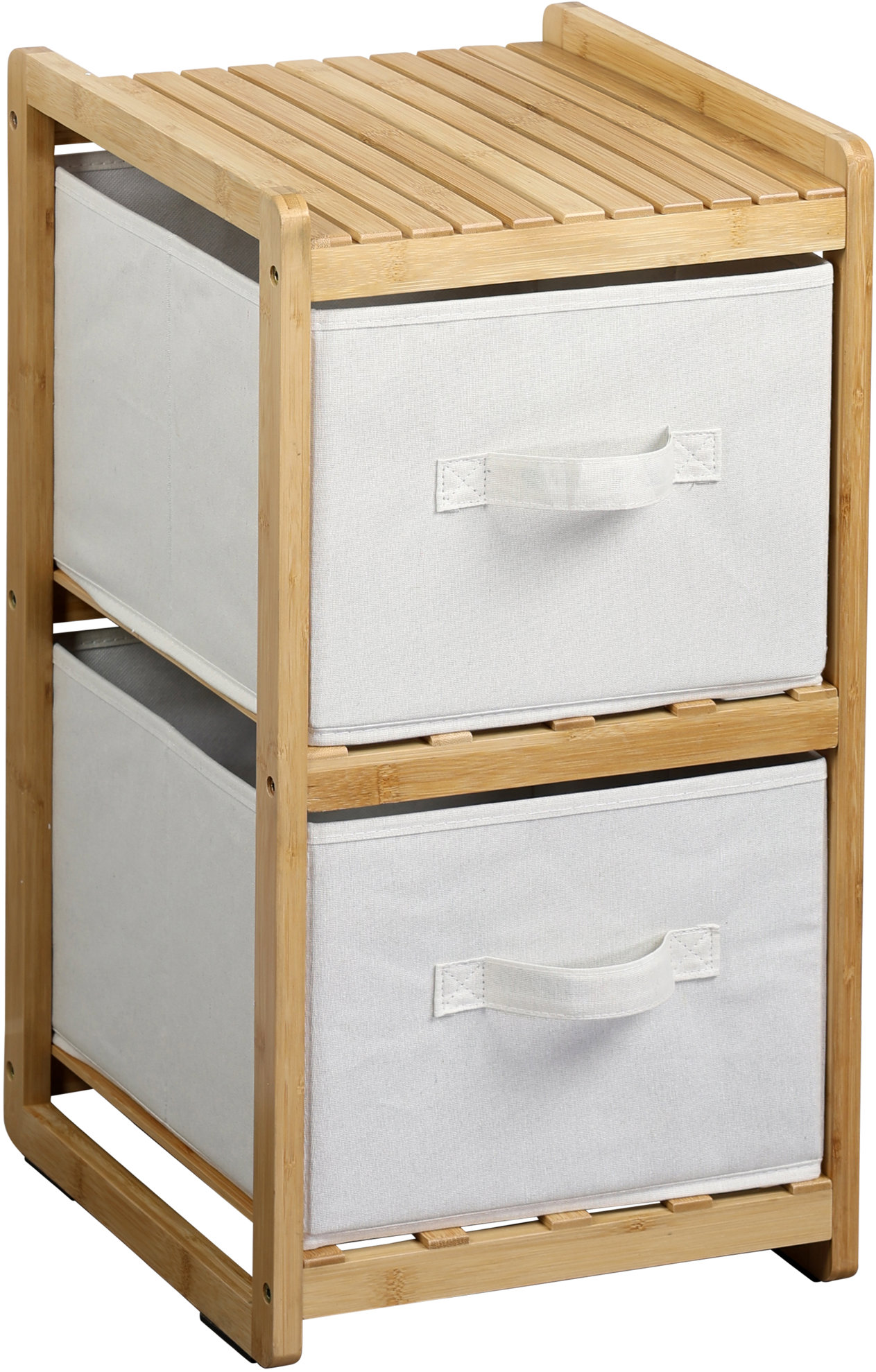 KESPER Bambusový regál se dvěma úložnými boxy 29,5 × 33,5 × 57 cm
