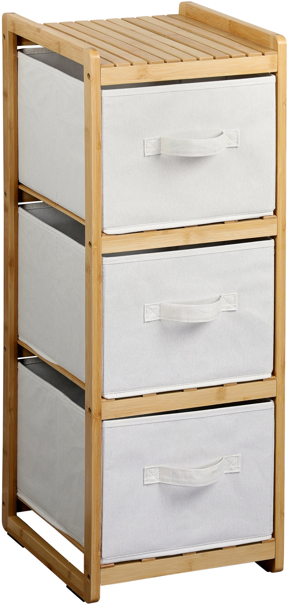 KESPER Bambusový regál se třemi úložnými boxy 29,5 × 33,5 × 87 cm