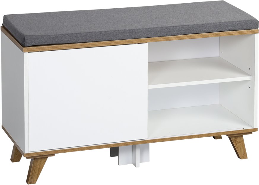 KESPER Botník se sedákem moderní, bílý 77 × 30 × 48 cm