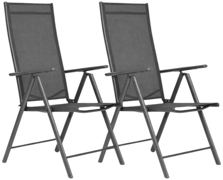 MultiGarden WR1652 Sada skládacích zahradních křesel, ocel, 7 poloh, 2 ks, šedá