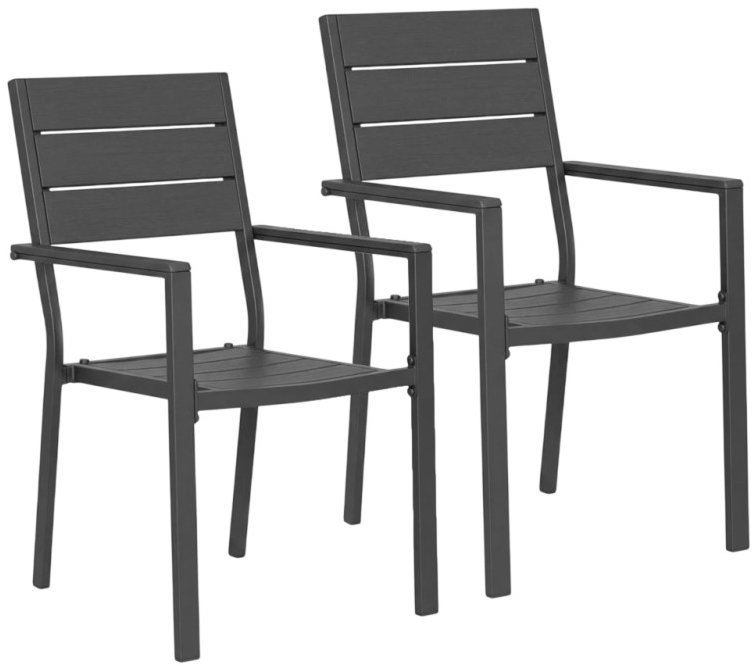 MultiGarden YC-051KD Sada zahradních židlí HDPE/ocel, 2 ks, šedá