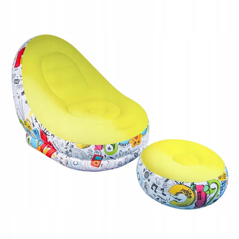Verk 27533 Nafukovací relaxační křeslo s podnožkou, žluté