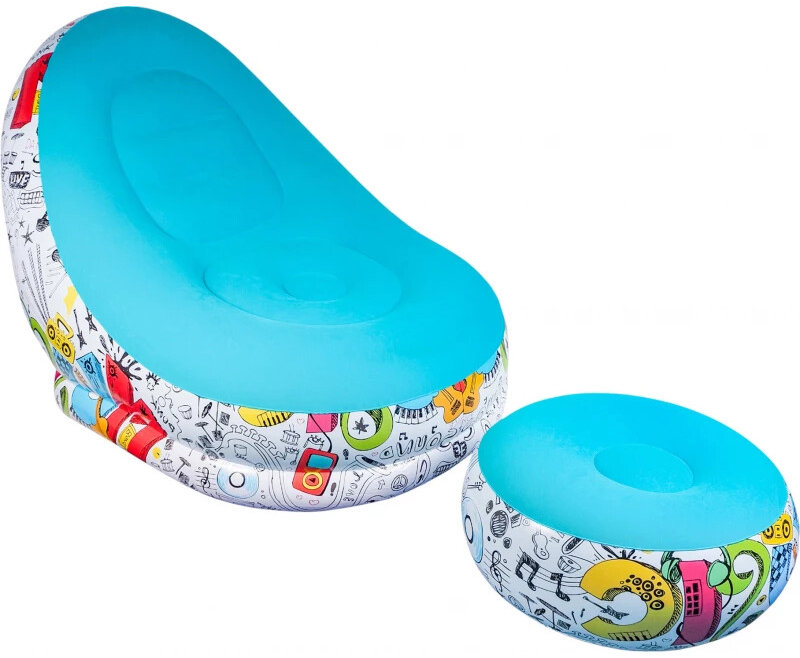 Verk 27533 Nafukovací relaxační křeslo s podnožkou, modré