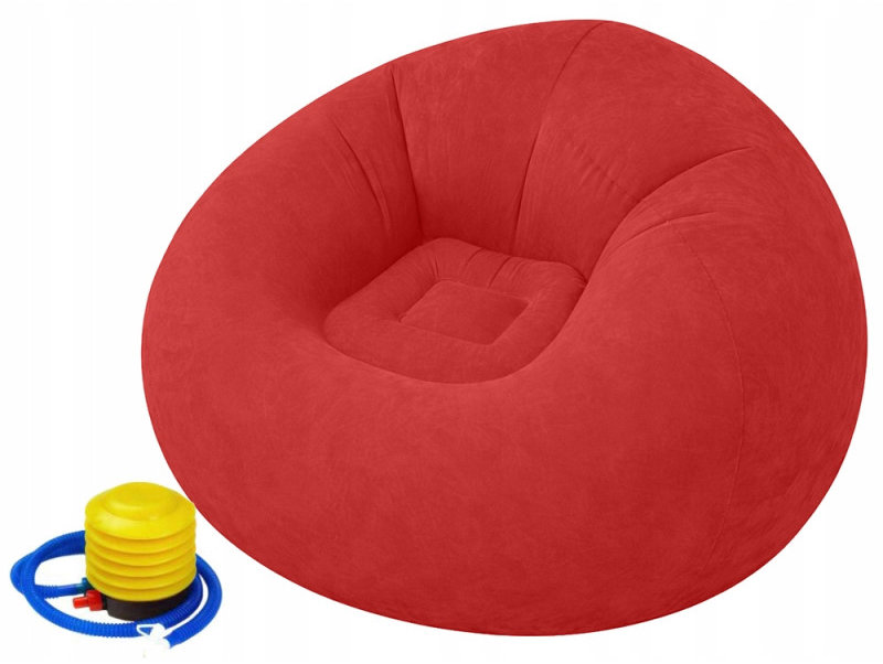 Verk 27535 Nafukovací relaxační sametové křeslo, červené