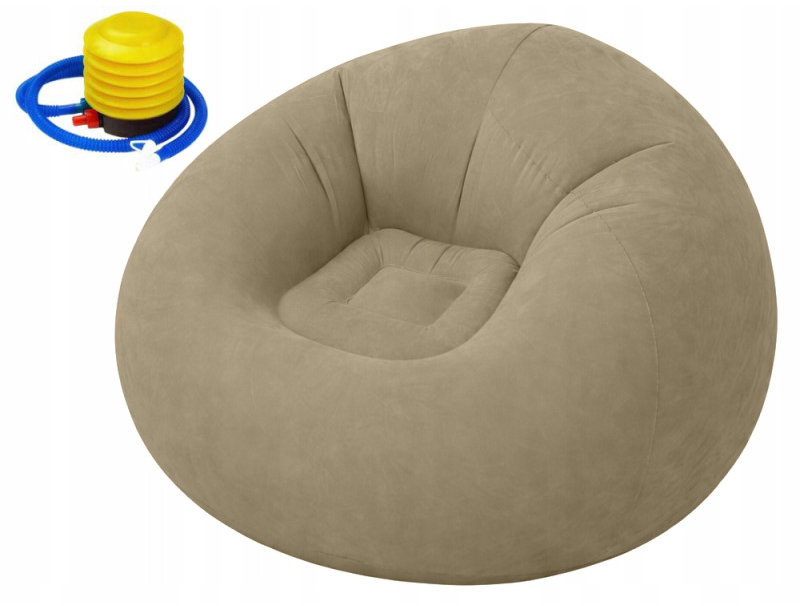 Verk 27535 Nafukovací relaxační sametové křeslo, hnědé