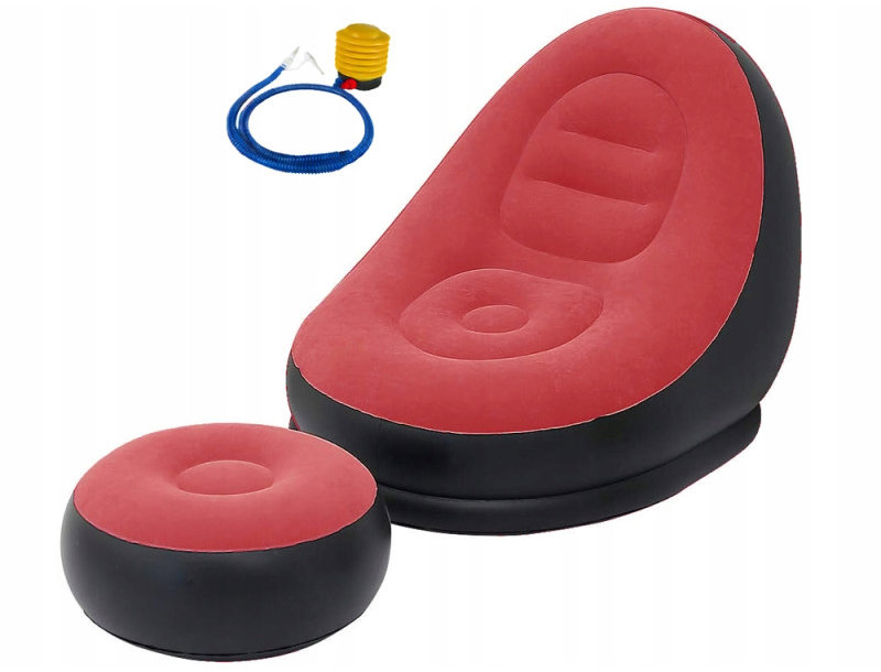 Verk 27532 Nafukovací relaxační křeslo s podnožkou, červené