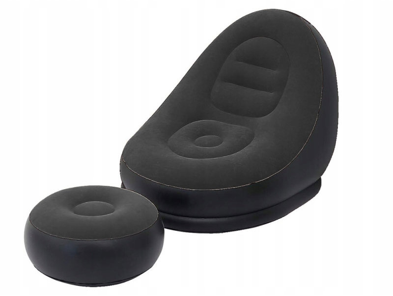 Verk 27532 Nafukovací relaxační křeslo s podnožkou, černé