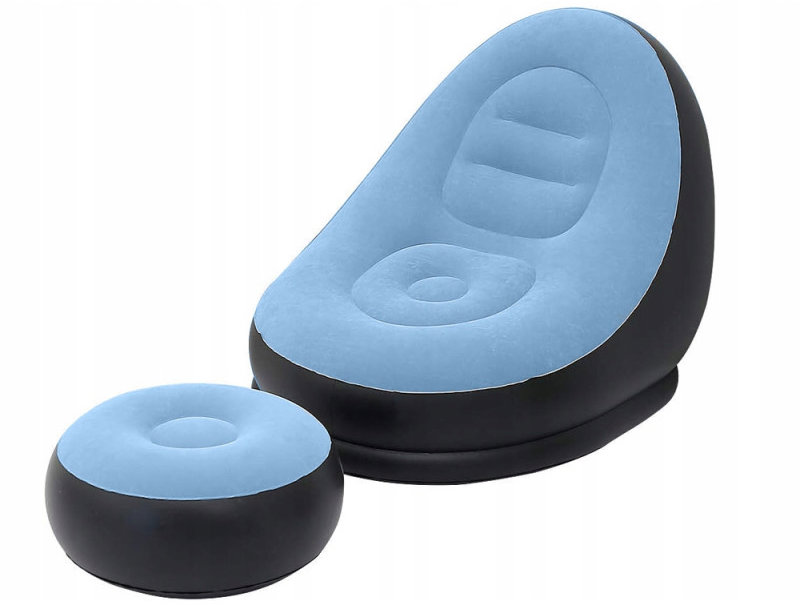 Verk 27532 Nafukovací relaxační křeslo s podnožkou, modré