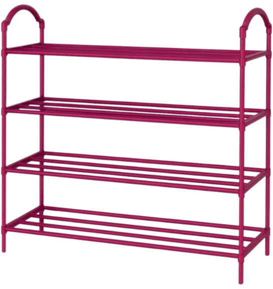 Verk 27542 Regál na boty se 4 policemi 72 × 63 × 24 cm, růžový