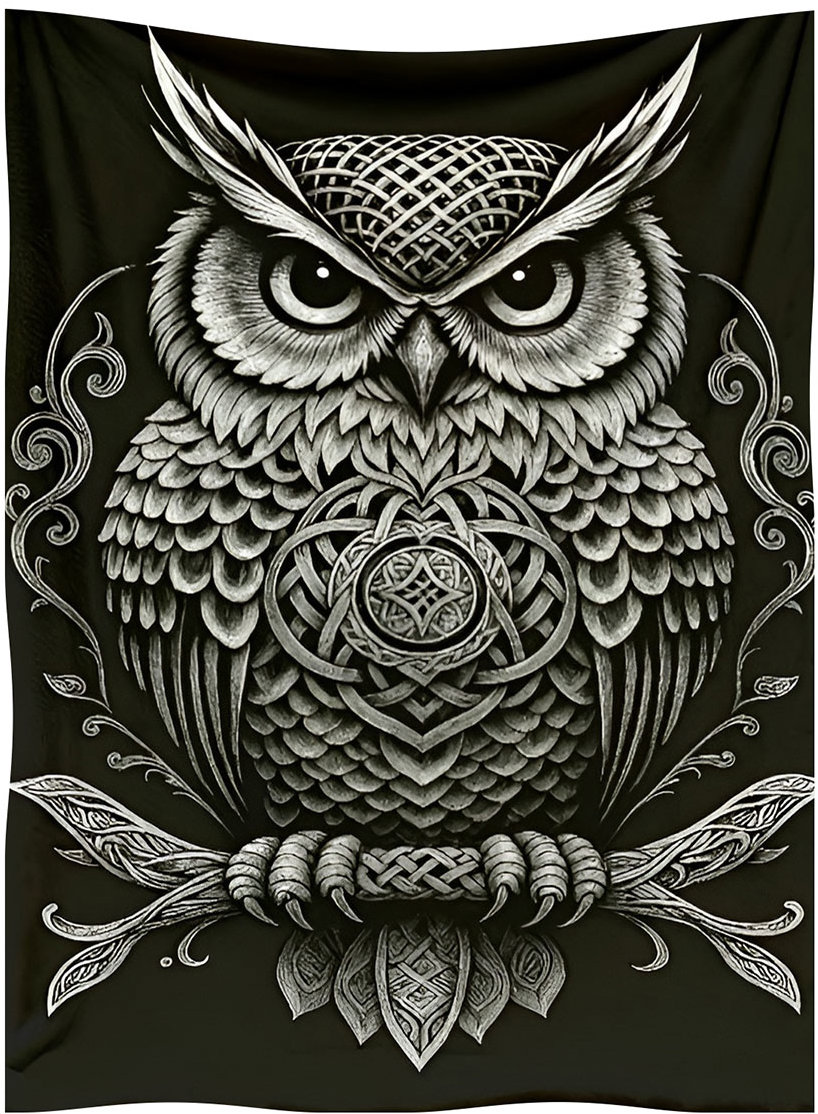CARBOTEX Hřejivá deka 180 × 200 cm - Šedá sova