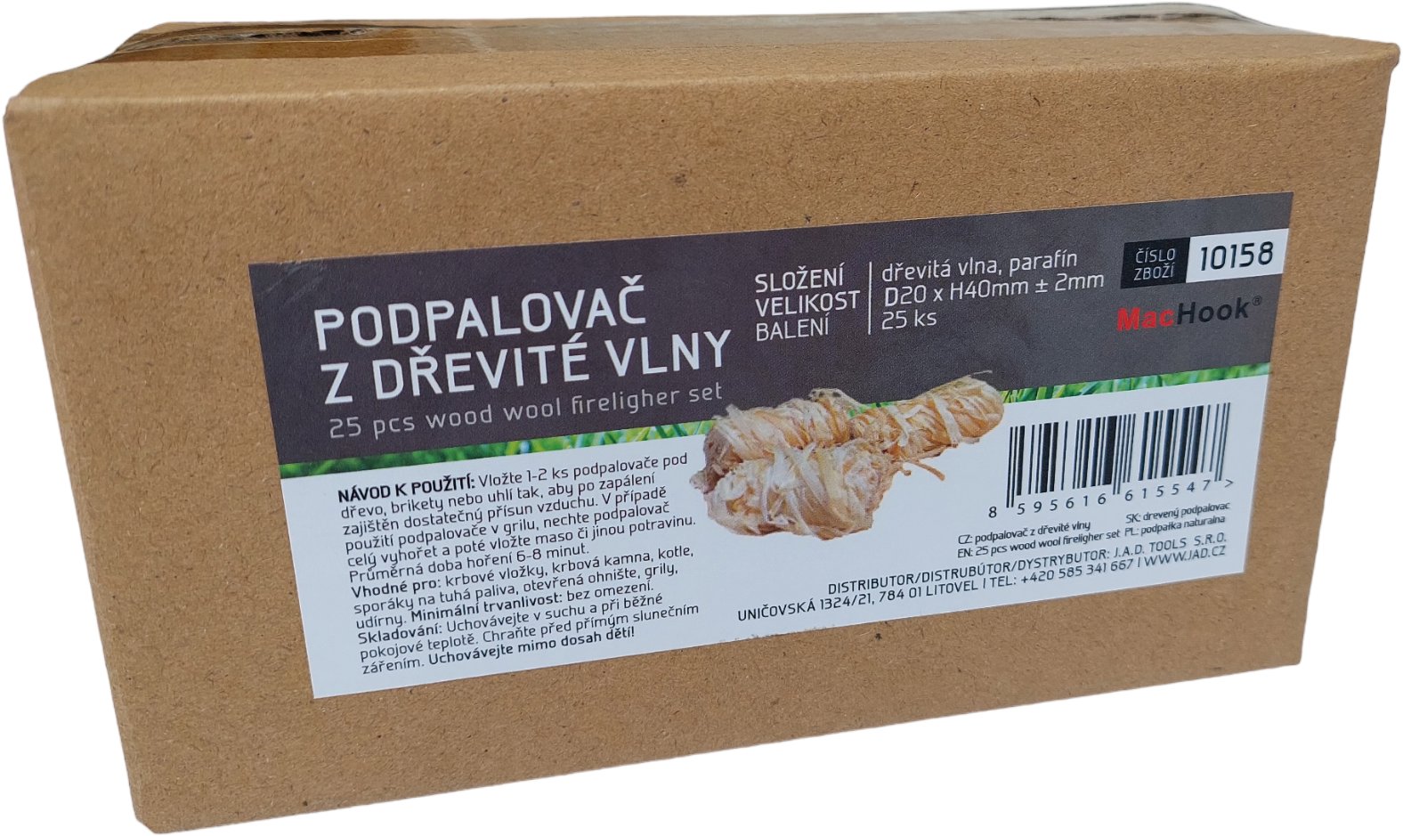 J.A.D.TOOLS podpalovač z dřevité vlny, 75 ks
