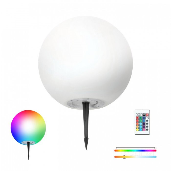 KOBI Light Solární LED zahradní koule 30 cm RGB 3000K