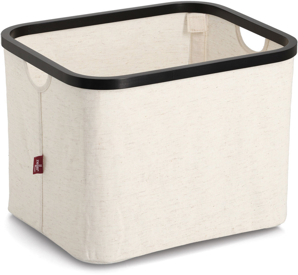 ZELLER Úložný koš krémový polyester, bambus 40,5 × 33 × 30 cm