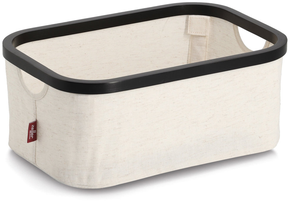 ZELLER Úložný koš krémový polyester, bambus 38 × 26 × 16 cm