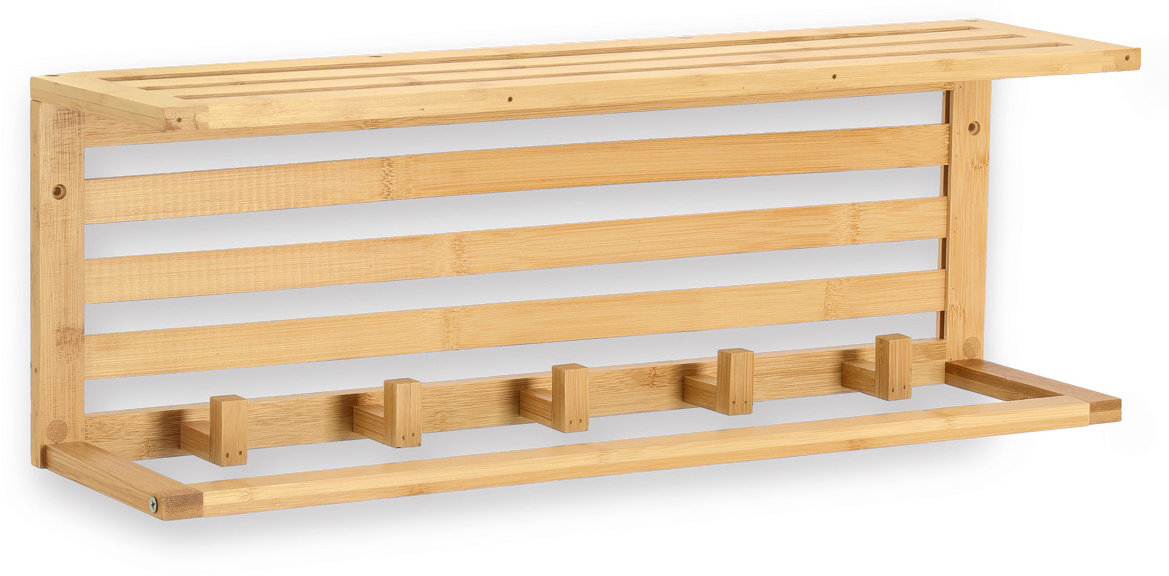 ZELLER Věšák na oblečení s policí bambus 57 × 15 × 20 cm