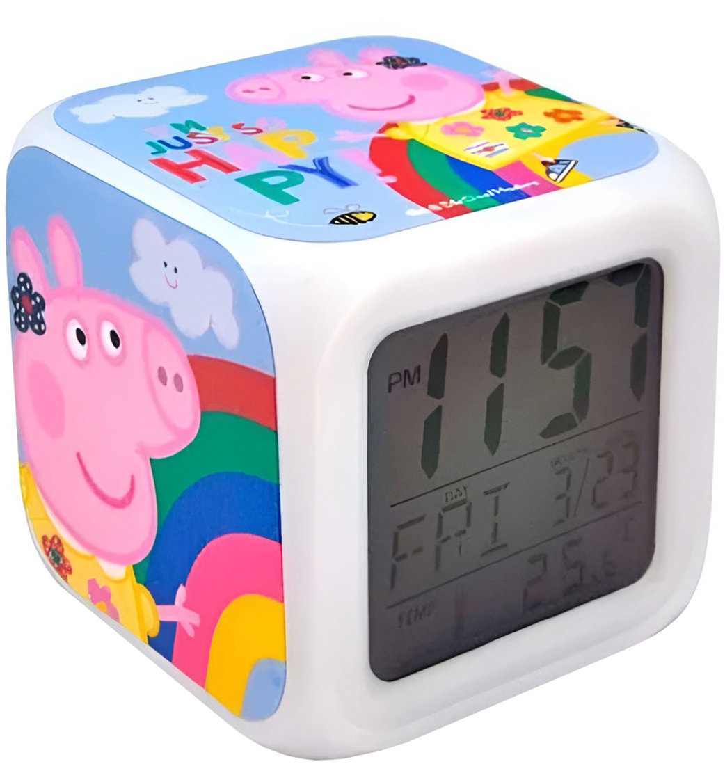 Euroswan Digitální budík duhový - Prasátko Peppa