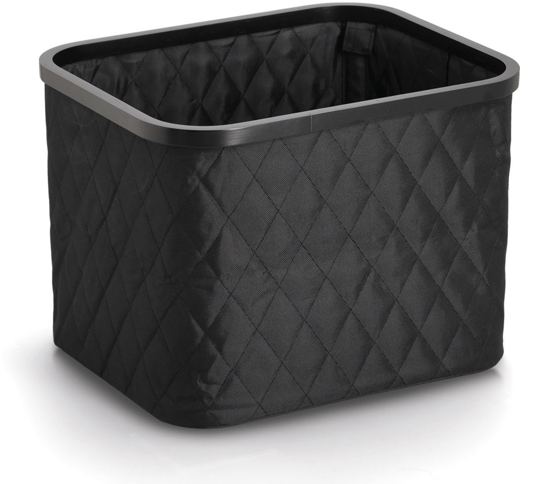 ZELLER Úložný koš černý, polyester, bambus 40,5 × 33 × 30 cm
