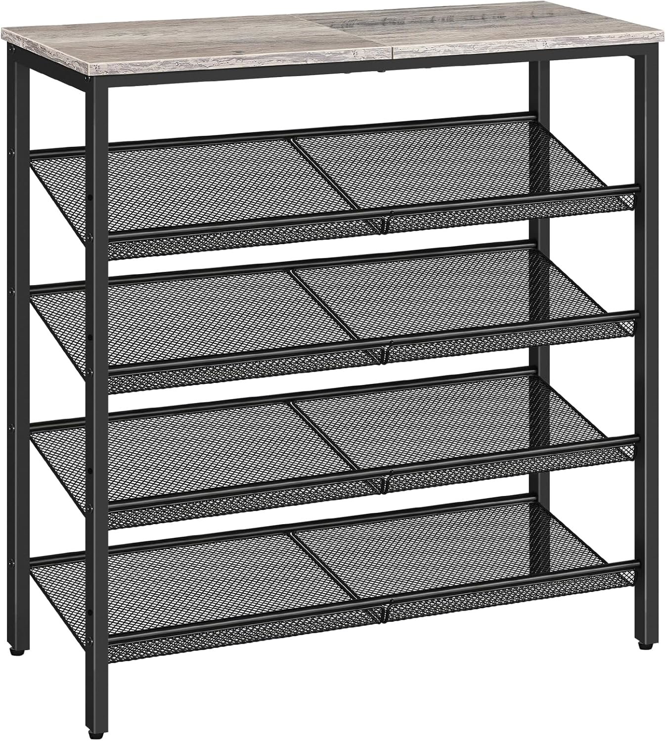 Songmics a Vasagle Botník Melas 81 cm, černo-šedý