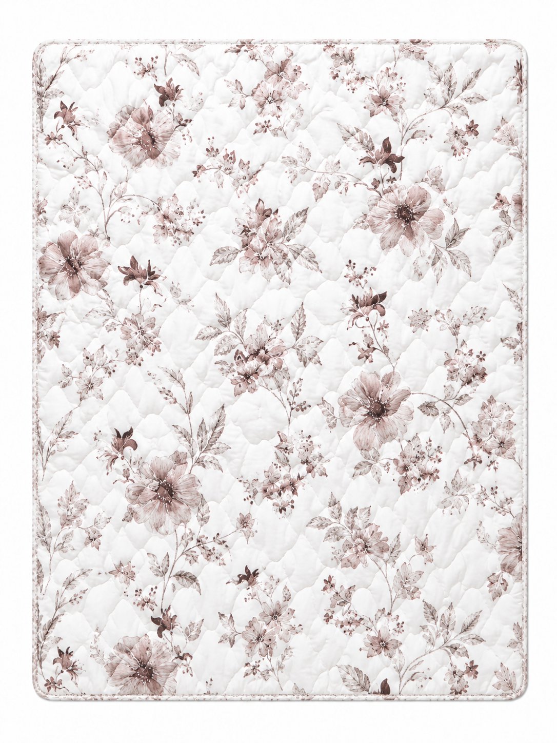 4sleep Přikrývka Milano 160 × 200 cm, letní, 250 g - květy hnědé