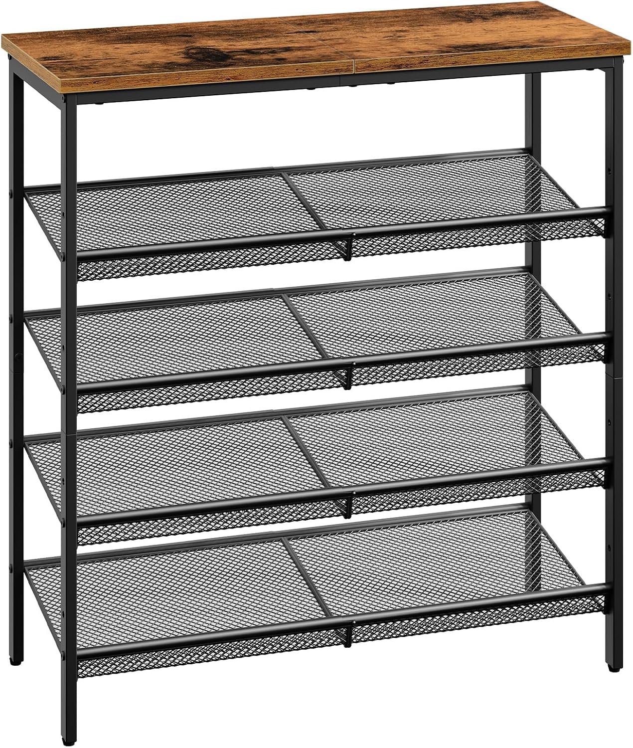 Songmics a Vasagle Botník Melas 81 cm, černo-hnědý
