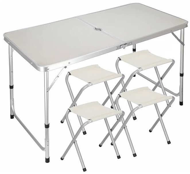 Verk 14469 Skládací zahradní set pro 4 osoby, béžový