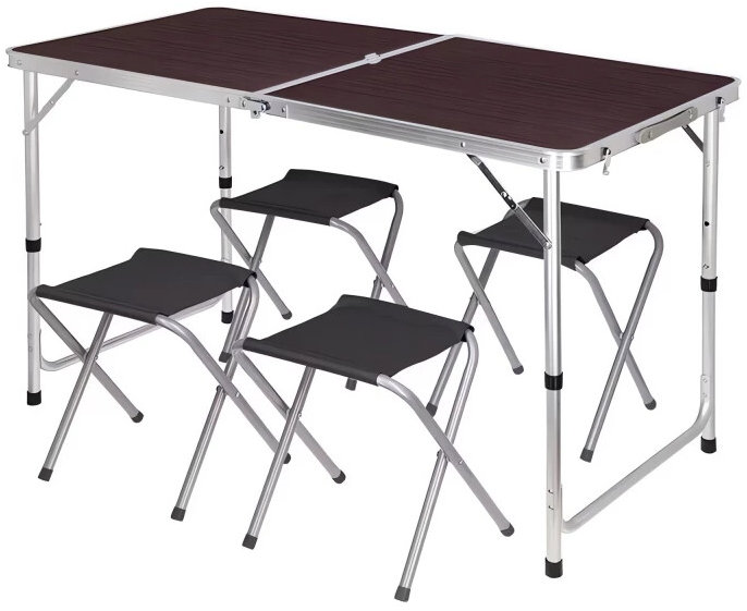 Verk 14469 Skládací zahradní set pro 4 osoby, hnědý