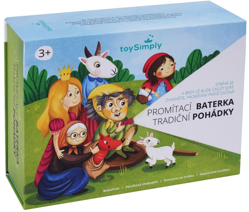 toySimply Dětská promítací baterka, 4 tradiční pohádky