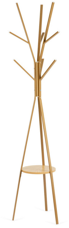 Massido MS-869 Stojanový věšák na oblečení, 12 háčků, 181 cm, zlatý