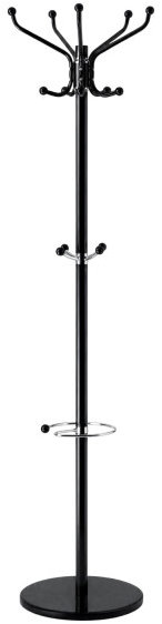 Massido MS-841 Stojanový věšák na oblečení, 14 háčků, 176 cm, černý
