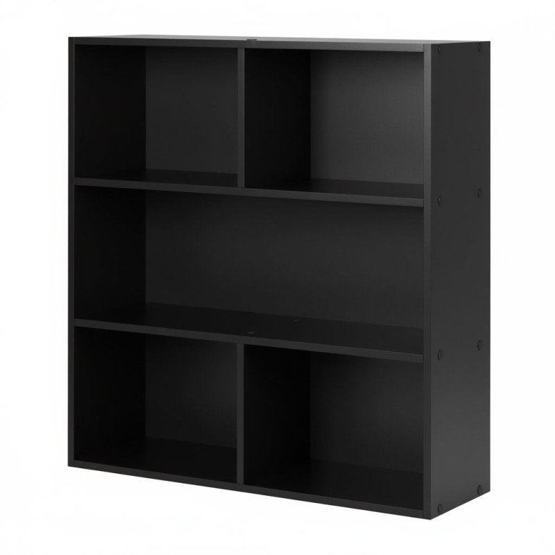 ModernHome S-20 Stojací regál, 3 úrovně, 87 × 24 × 87 cm, černý