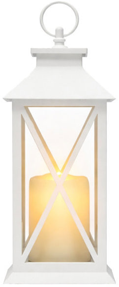 Verk 12386 Dekorativní LED lucerna se svíčkou, 28 cm, 3× AAA baterie, bílá