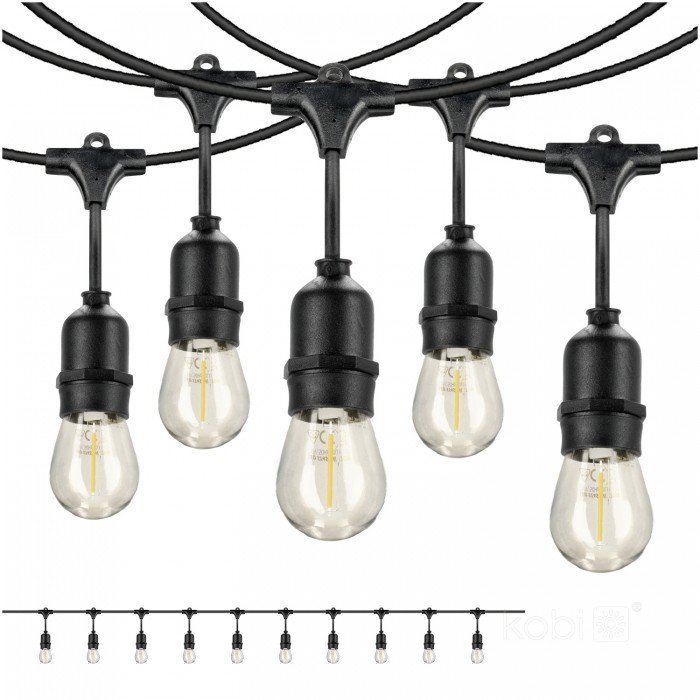 KOBI Light LED světelný řetěz kompletní SET BAJA 10 × 1 W 10 m E27 GIRLANDA