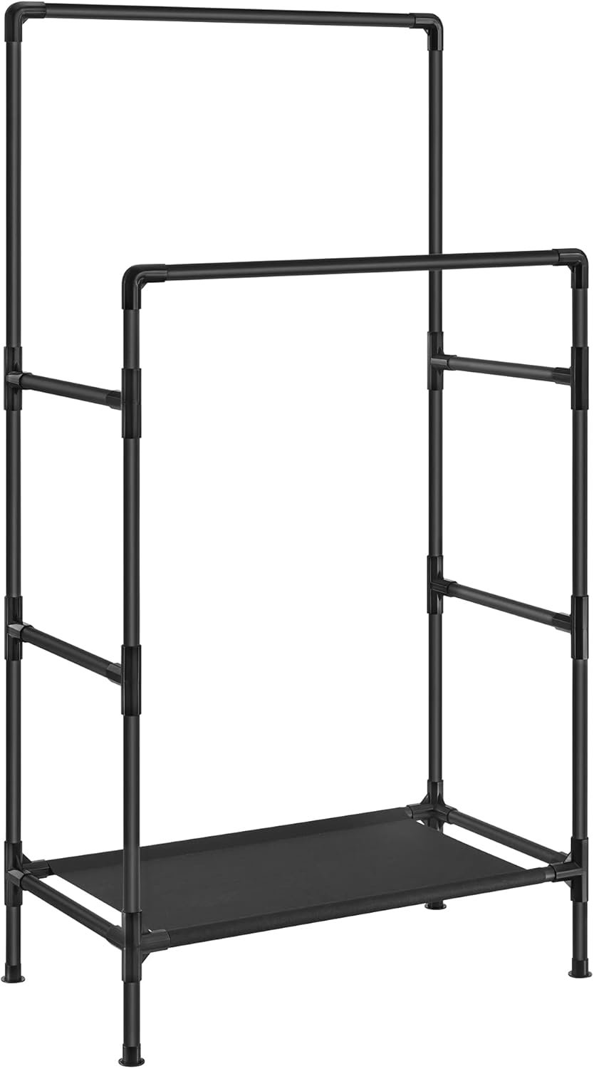 Songmics Dvojitý věšák na oblečení Lucaro 157 cm, černý